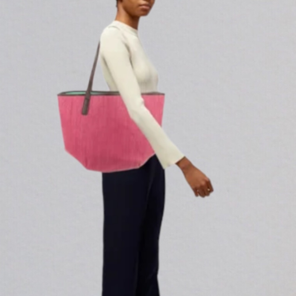 Neiman Marcus Tote Pink Straw